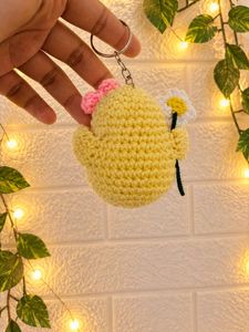 Cute Crochet Chick Keychain