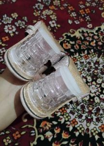 Sparkling Heeled Mules with Rhinestone Bow