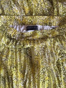 Yellow Mix Accordian Pleated Midi Skirt