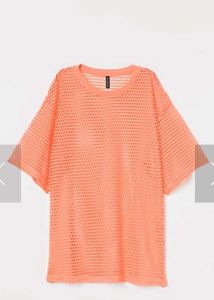 Sheer Mesh Oversized Tunic Top