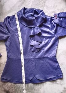 Stylish purple Ruffle Neck Top