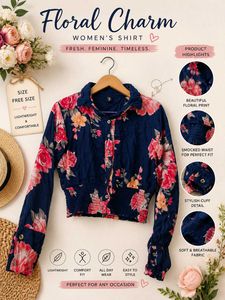 Chic Floral Print Button-Up Top✨💗💫