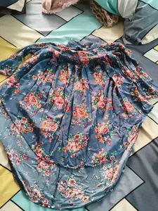 Beautiful Floral Print Ethnic Gown cum kurti top