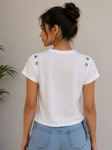 White Graphic Print "NOT TODAY" T-Shirt