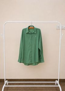 Green Collared Button-Up Shirt