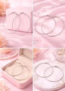 Trendy sliver hoop earrings for girls/women