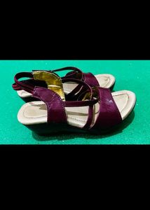 Stylish Burgundy Wedge Sandals 5.5 - 7.5 years old