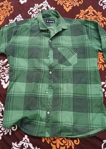 Men's Green Plaid Casual Shirt