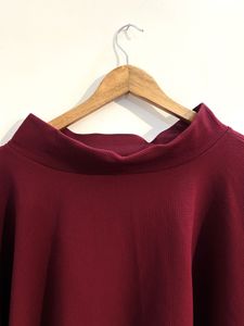 Maroon flared mini Skirt