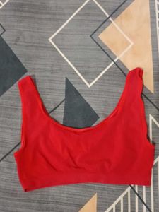 Vibrant Red Seamless Sports Bra