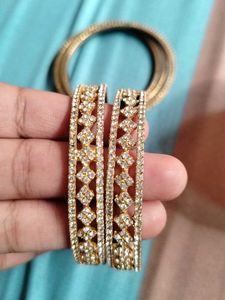 Sparkling Diamond Bangles Set