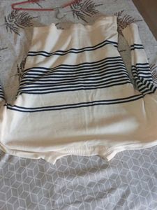 Striped Knit Pullover Sweater