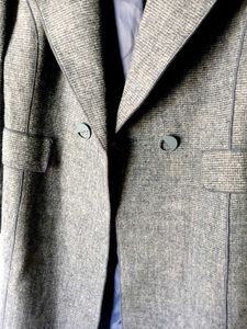 Elegant Bluish Grey Trench Coat