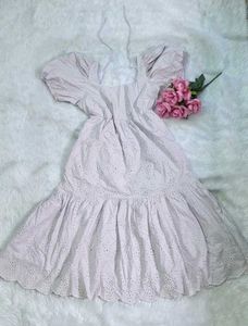 🌸 Cottagecore Eyelet Puff Sleeve Mini Dress | Sof