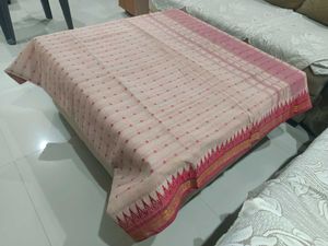Elegant Pink & Cream Saree