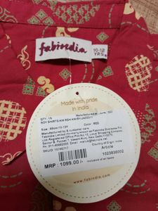 Fab india red printed casual shirts