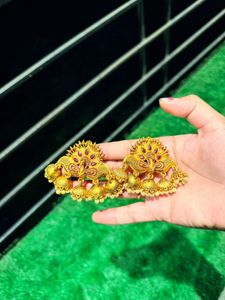 Traditional Peacock Jhumka Earrings
