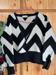 Chevron Knit Wrap Top