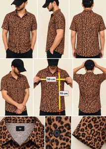 Men's Leopard Print Short Sleeve Shirt