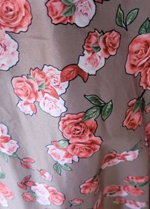 Floral Print Gown with Belt
