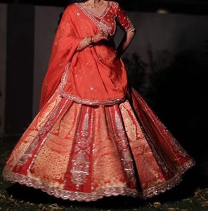 Stunning Red & Gold Embellished Lehenga Choli