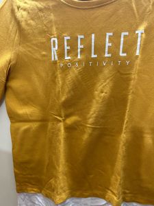 Yellow Crew Neck Long Sleeve Top