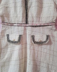 Chanel inspired White Tweed Dress