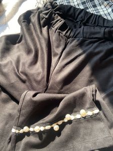 Black beaded palazzo pants