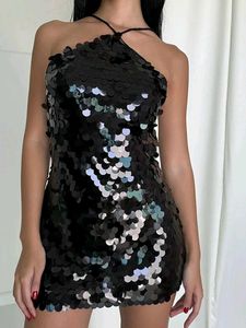 Sparkling Sequin Halter Neck Mini Dress