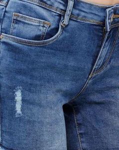 KRAUS Blue Denim Ripped Shorts