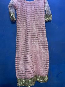 Sparkling Pink Sequined Kurta