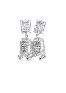 Silver-Toned Jhumka Earrings