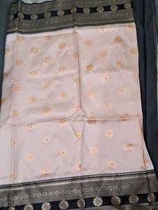 Elegant Beige Saree with Black Border