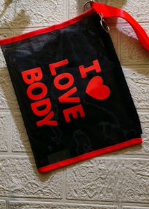 Black Mesh Bag "I Love Body"
