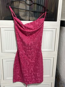 Hot Pink Textural Mini Dress