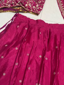 Pink Embroidered Lehenga Choli Set
