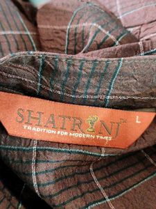Brown Shade Checks Kurta (Men's)