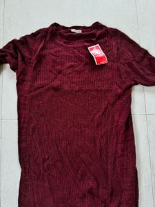 Maroon Knit Sweater dress