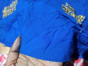 festive beautiful bright blue gown