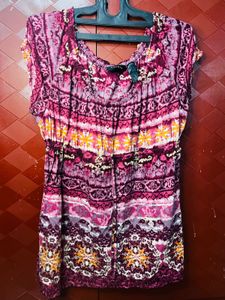 Boho Print Elasticated Waist Top