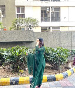 Elegant bottle Green long Anarkali 🦚