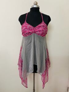 Pink &amp; Grey Halter Top