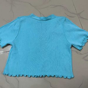 Cute Blue Button-Up Cardigan
