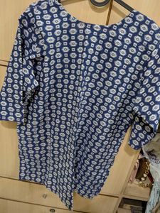 XXL Blue Geometric Print Kurta