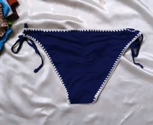 Navy Embroidered Bikini panty