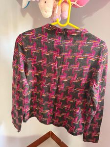Chic Plaid Mock Neck Long Sleeve Top