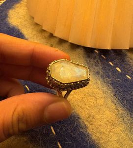 Coffin Moonstone Ring
