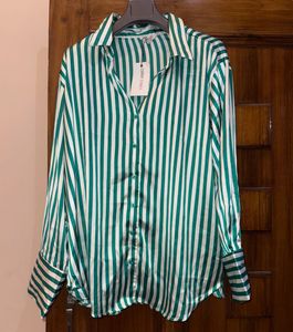 Chic Striped Button-Up Blouse