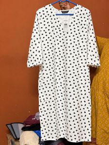 White Palazzo Pants with Black Heart Print