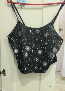 Celestial Print Crop Tank Top